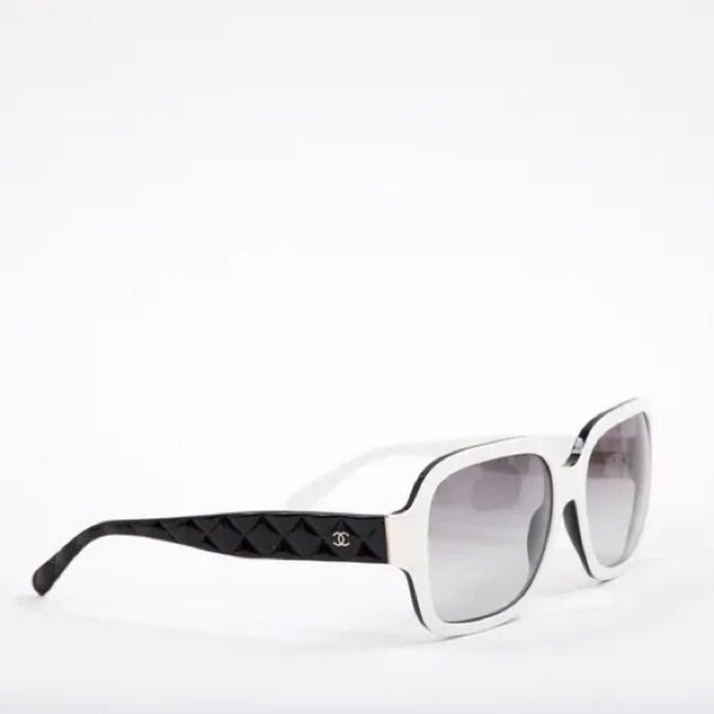 CHANEL Black and White Sunglasses